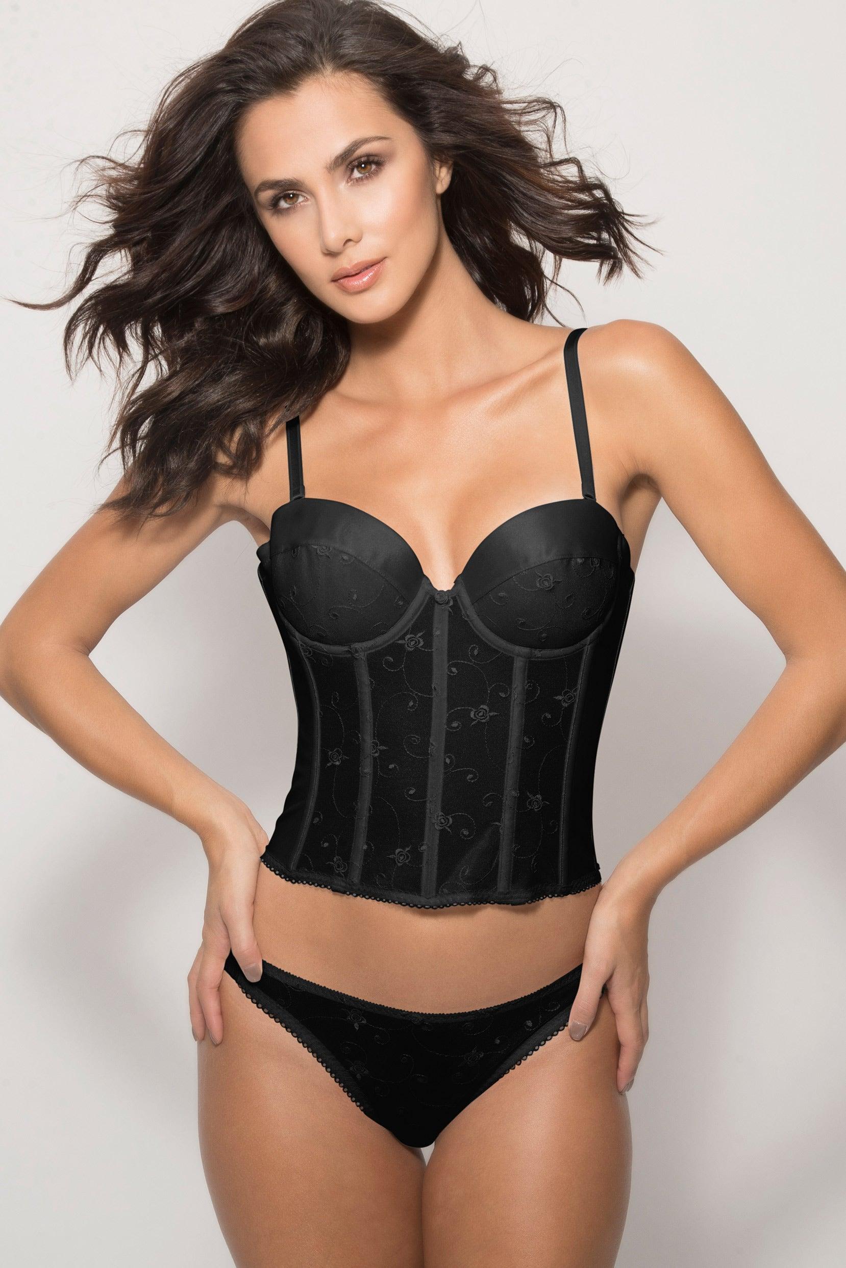 Low Back Strapless Corset Bridal Bra 7777 - Black / 32 / A - COCOMELODY